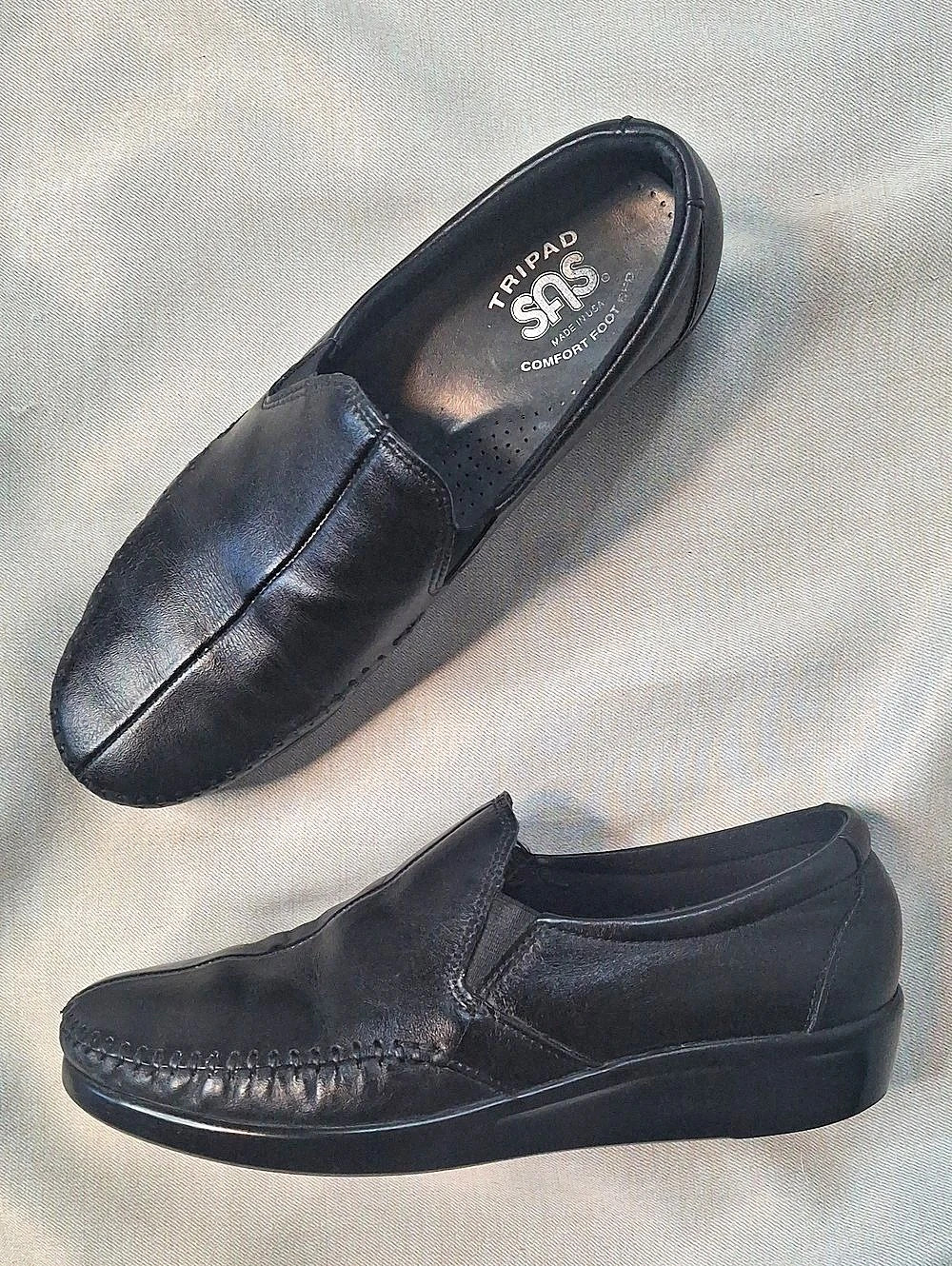 SAS Tripad Comfort Black Slip-On Loafers